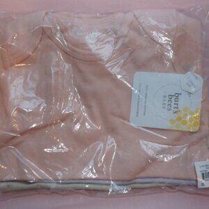 NWT Burt's Bees Baby 3 pack short sleeve bodysuits, 18 mo, organic cotton, girls